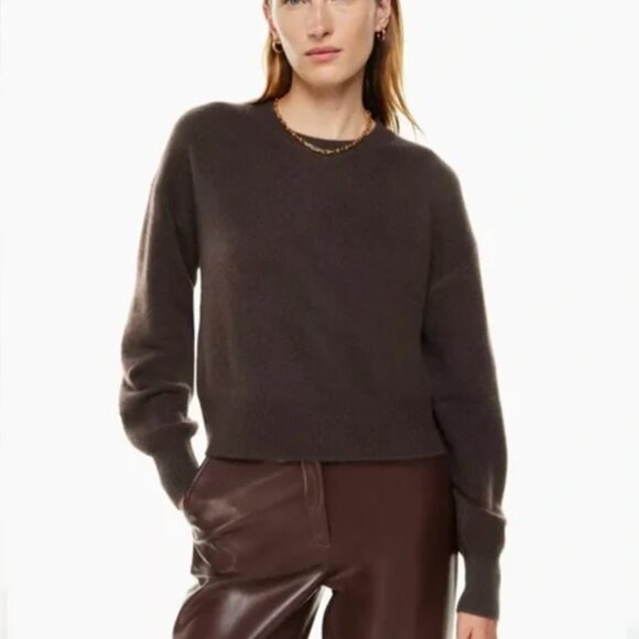 Aritzia Babaton Donatello cashmere sweater, Luxe Brown - Picture 1 of 4